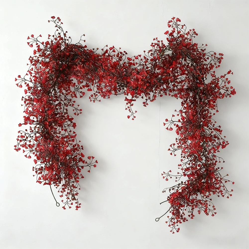 180 سنتيمتر النباتات الاصطناعية معلقة جارلاند البلاستيك السرخس الحمراء نبات اللبلاب وهمية المنزل الزفاف الجدول حفلة حديقة عيد الميلاد الديكور #1
