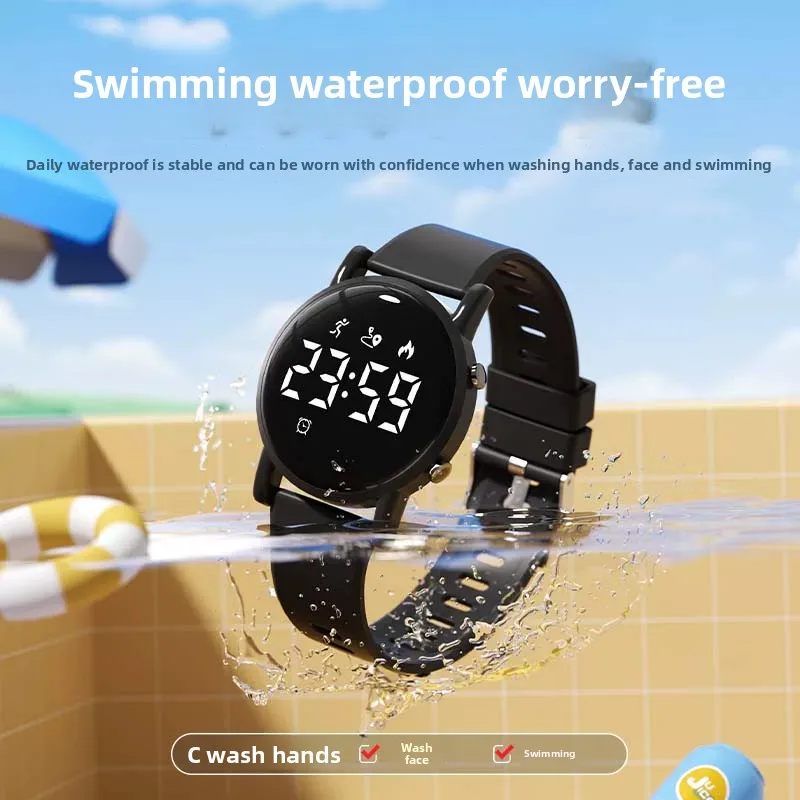 Kids LED Digital Watch Magnetic Charging Vibration Alarm Smart Watch Teens Fitness Step Counter Waterproof Sports Wristband