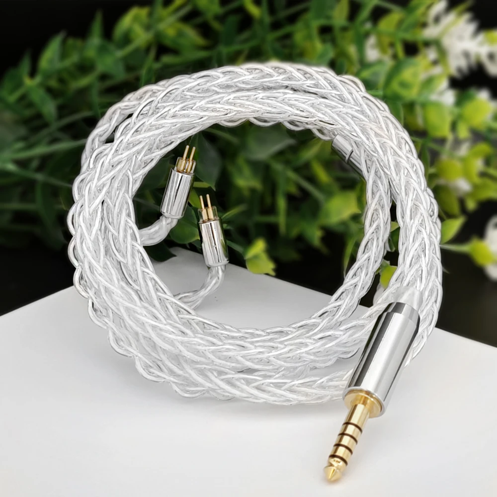 Gold silver palladium+silver palladium alloy headphone cable 4.4mm balanced plug 0.78mm 2-pin upgrade cable suitable for KZ