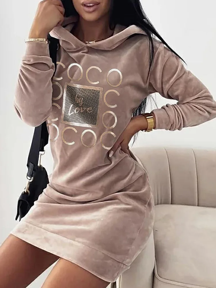 Suéter largo con estampado de amor para mujer, sudaderas holgadas de cuello alto con capucha, jersey de manga larga, Top de estilo callejero Y2K,