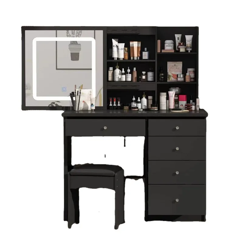 bedroom furniture, black Make Up Vanity Makeup Table With Mirror Modern Dressing Table