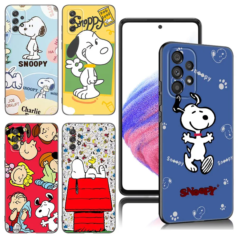 Cartoon S-Snoopy Dog Phone Case For Samsung A13 A15 A22 A24 A32 4G A33 A34 A35 A52S A53 A54 A55 A73 5G A12 A14 A23 A51 A72