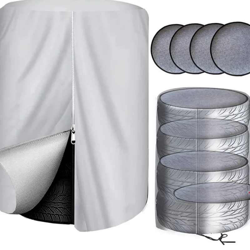 

1PCSTire Storage Cover，Four Tires Can Be Placed，with Zipper Thickening Dust Cover，Outdoor outside Cover