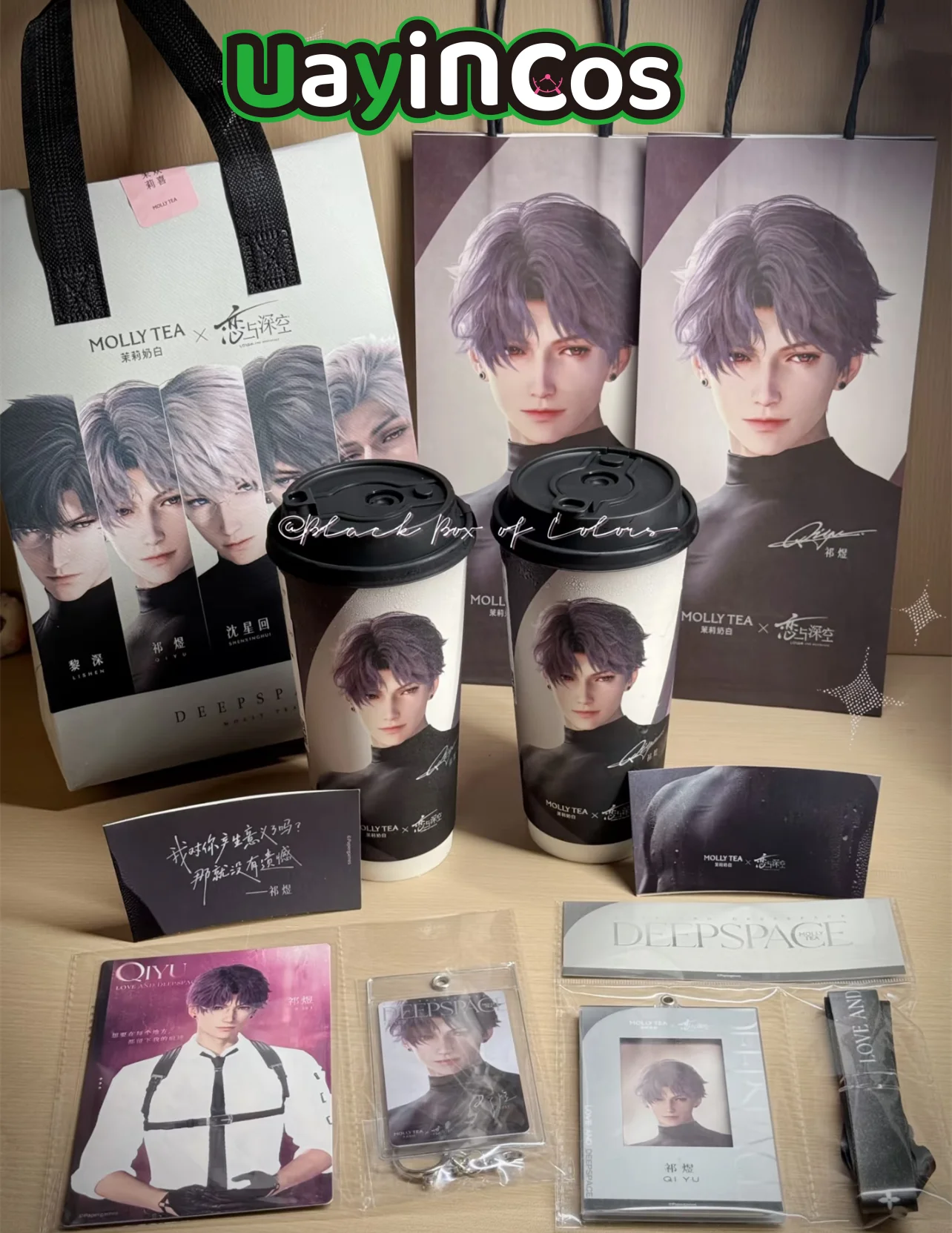

In Stock Official Love and Deepspace X MOLLYTEA 2026 New Rafayel Caleb Photo Frame Cup Paper Bag Card Sleeve Keychain Anime Toy