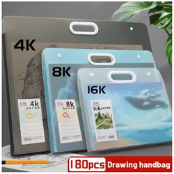 A3/16 Open File Folder Portable Transparent 8k Test Paper Storage Bag for Students Art Work Collection Organizerl File Bag