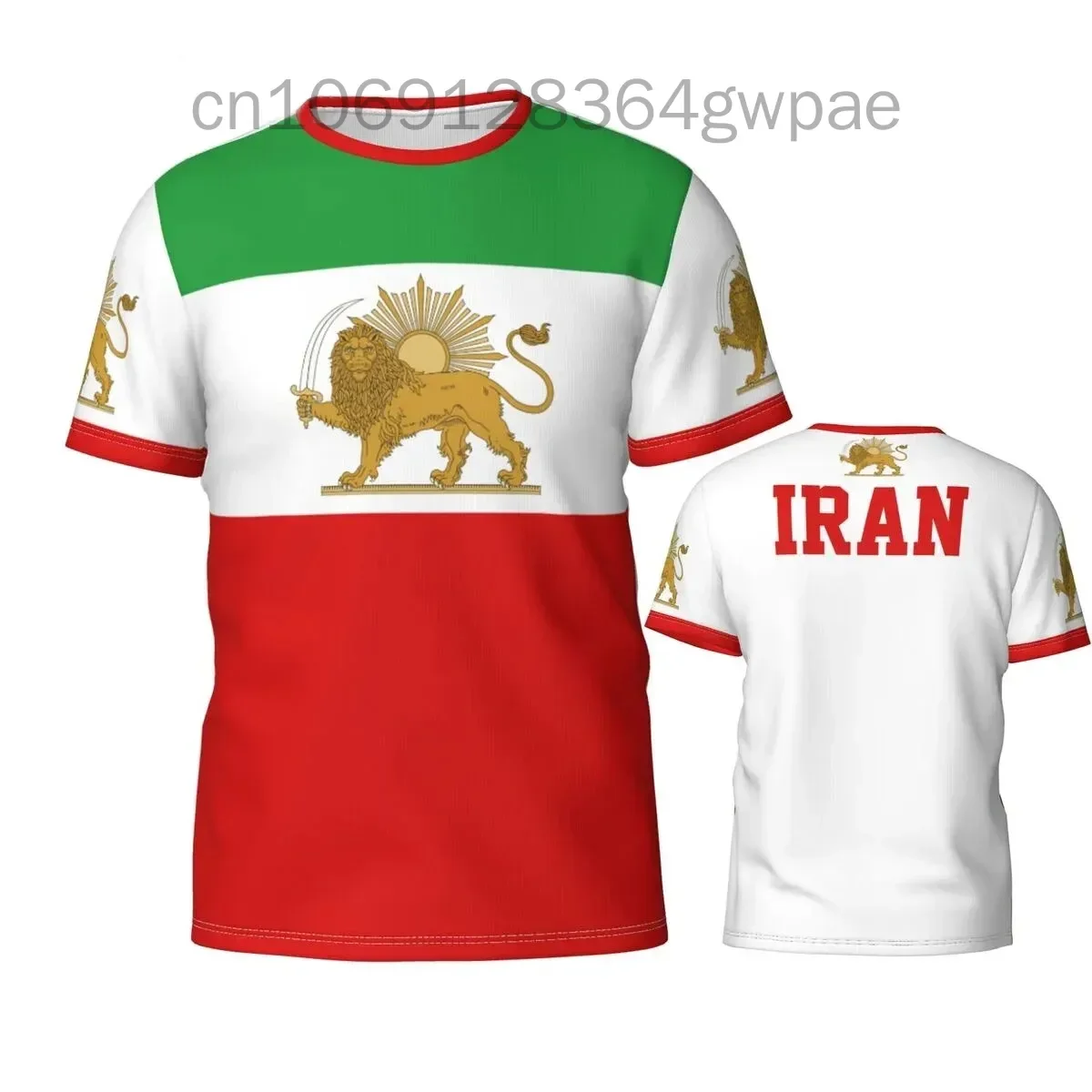 IRAN Lion and Sun Flag Badge 3D Printed T-shirt Men's Women's Casual Short Sleeve O-Neck Tops Fashionable Retro Streetwear Tees