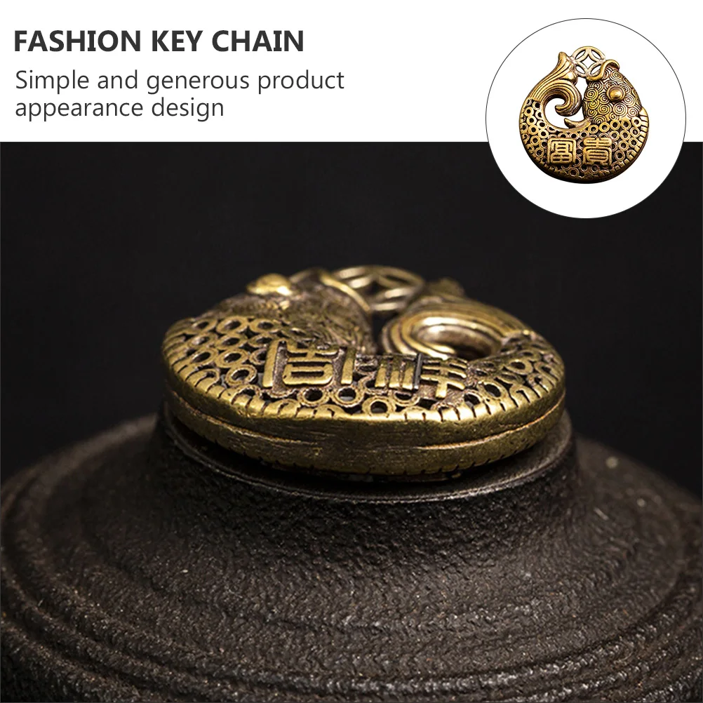 

3 Pcs Brass Fish Keychain Pendant Hanging Ornament Creative Bag Hangings Copper Fashion Unique