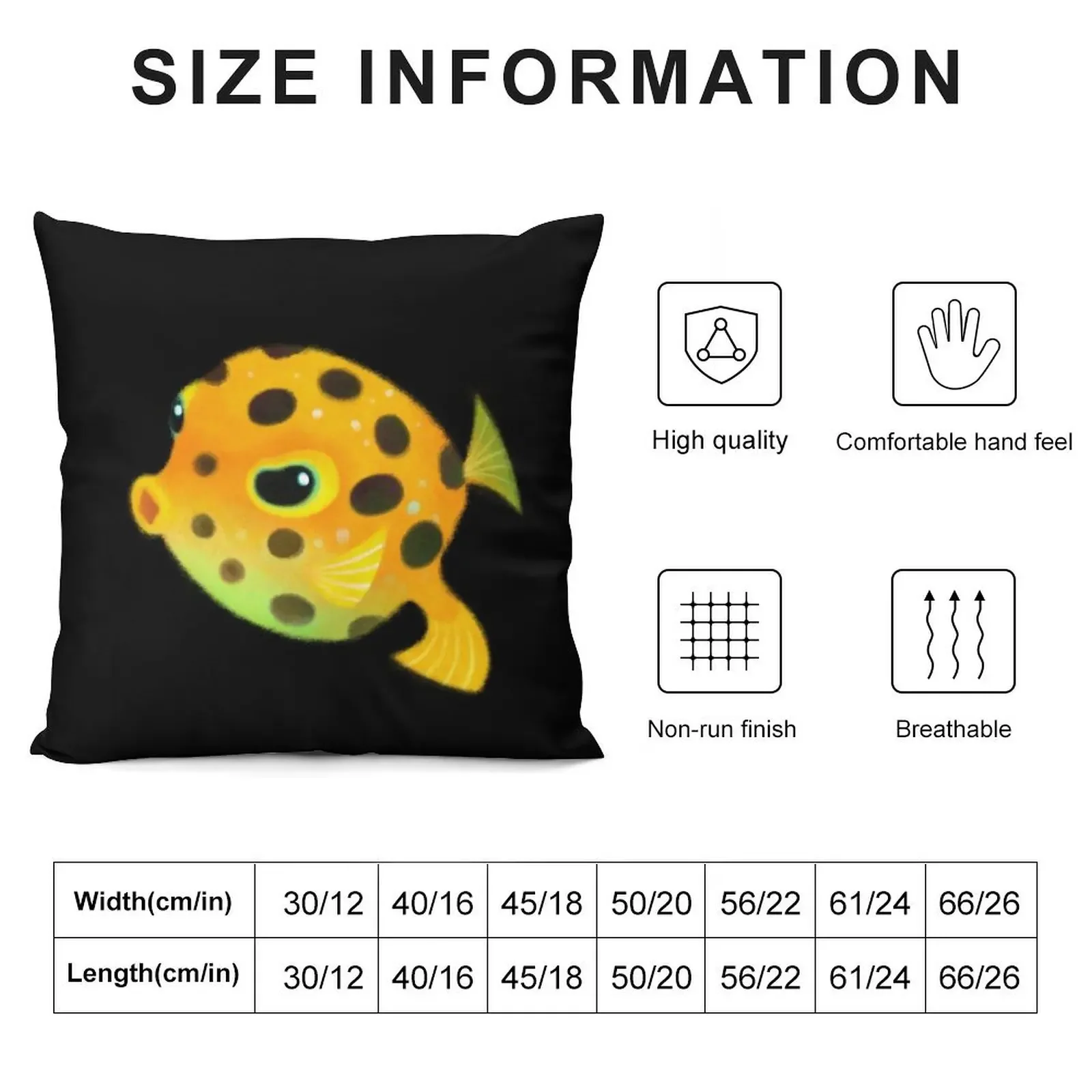 Yellow boxfish Throw Pillow Anime Christmas Pillow Cases pillow