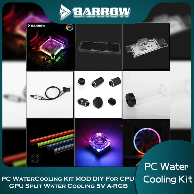 Barrow PC WaterCooling Kit MOD DIY For CPU GPU Split Water Cooling 5V A-RGB