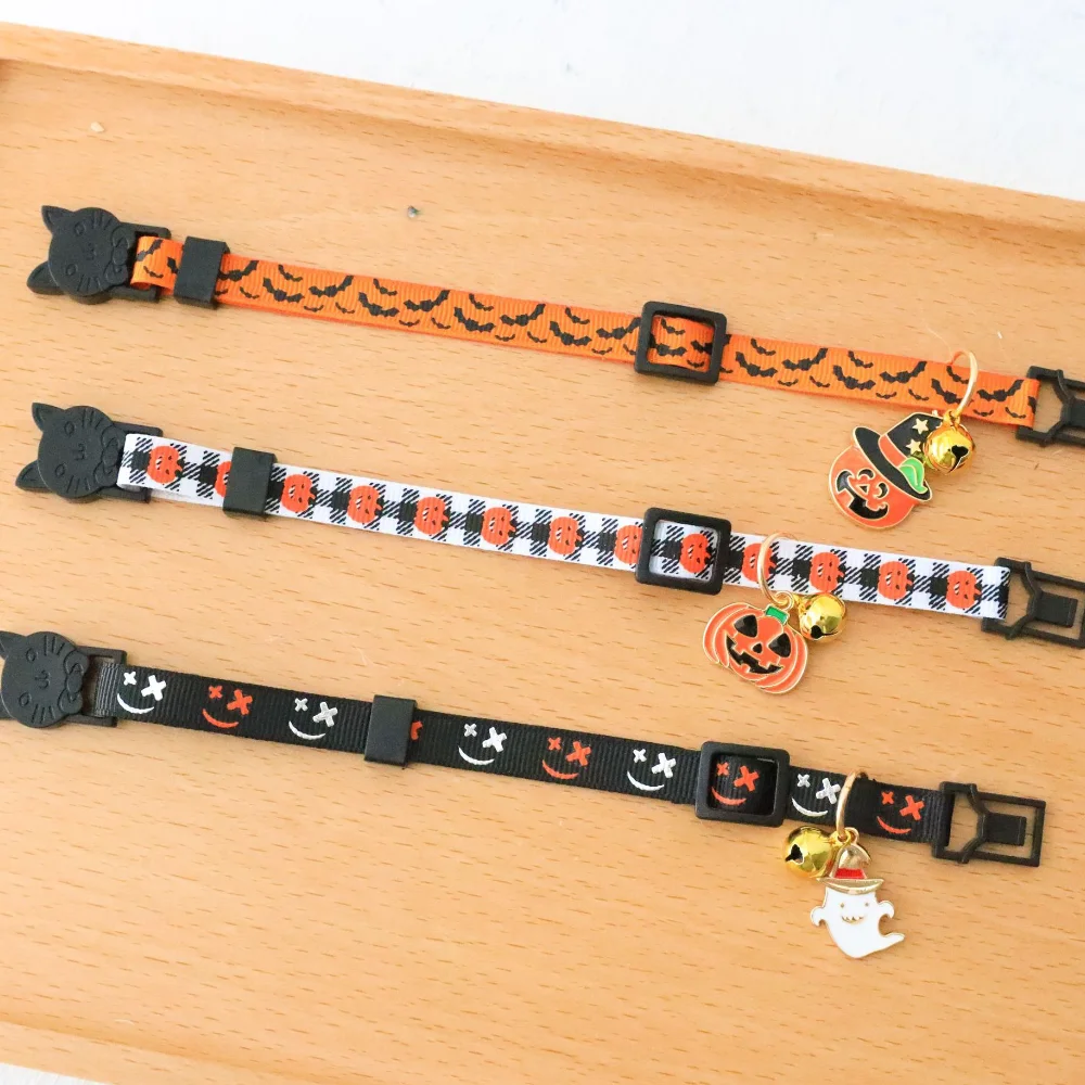 Halloween Adjustable Pet Collars, Dog Necklace, Kitten Pendant, Puppy Products, Accessories, Decoration