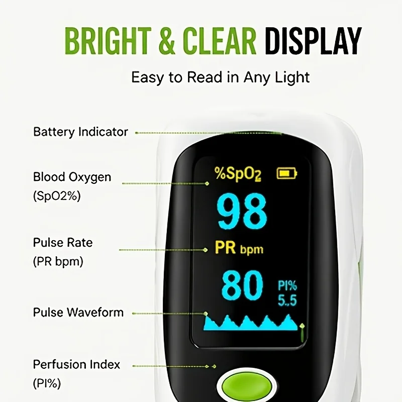 Digitales Fingerspitzen-Pulsoximeter Blutdruckmessgerät 2-in-1 mit OLED-Display Haushalts-Fingerspitzen-Oximeter Druckmessgerät – Detail 4