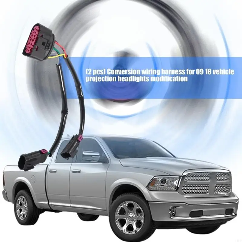 2025 جديد 2 قطعة المصباح إلى مصباح أمامي لجهاز الإسقاط الأسلاك التثبيت السريع لشاحنة 2009-2018 استبدال يسخر التحويل #2