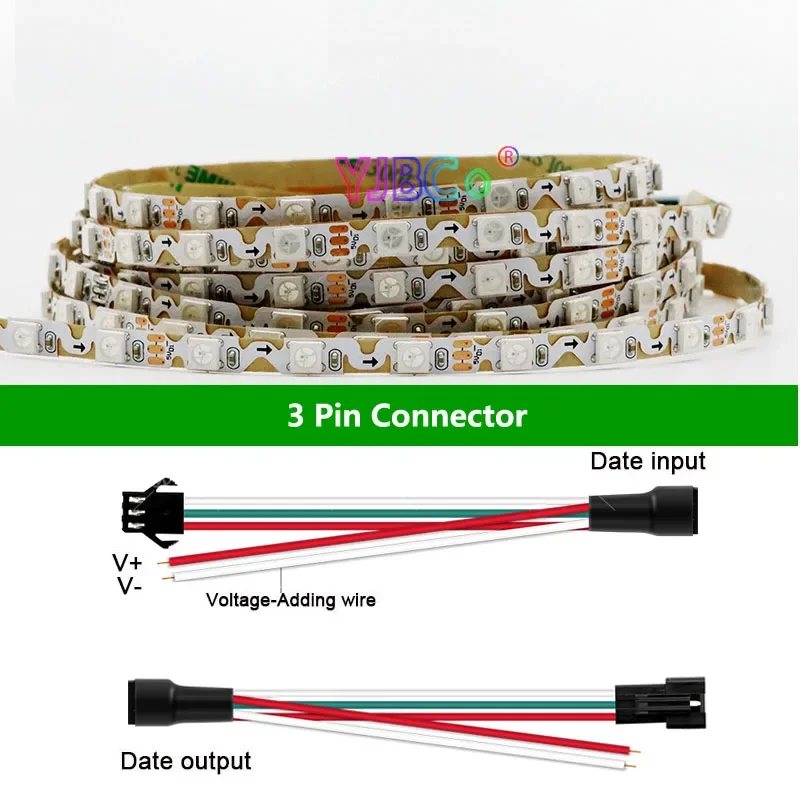 5m S typ SK6812 WS2812B Taśma LED DC 5V 12V 6mm Indywidualnie adresowalna taśma LED SMD 5050 RGB pikselowa zginana elastyczna taśma LED