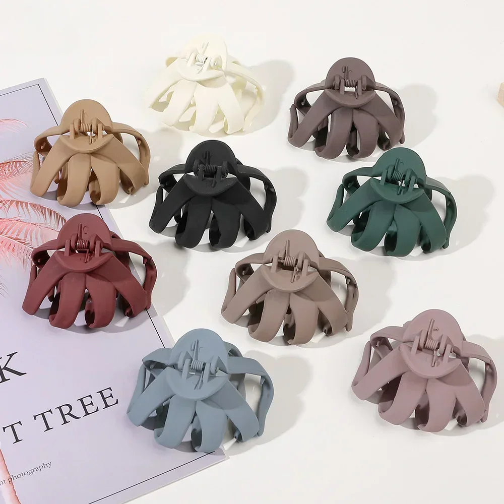 7cm Korean Irregular Octopus Hair Clip Simple Solid Color Women's Back of Head Hair Clip Holiday Party Girl Hair Accessory Gift