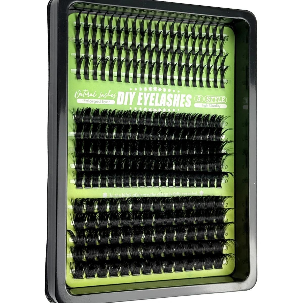 HBZGTLAD Spikes 80D-160D Wimpern-Cluster, gemischte Tray-Verpackung, voluminöse, flauschige Cluster-Wimpern, Wispy Einzelwimpern-Extensions für DIY-Make-up – Detail 2