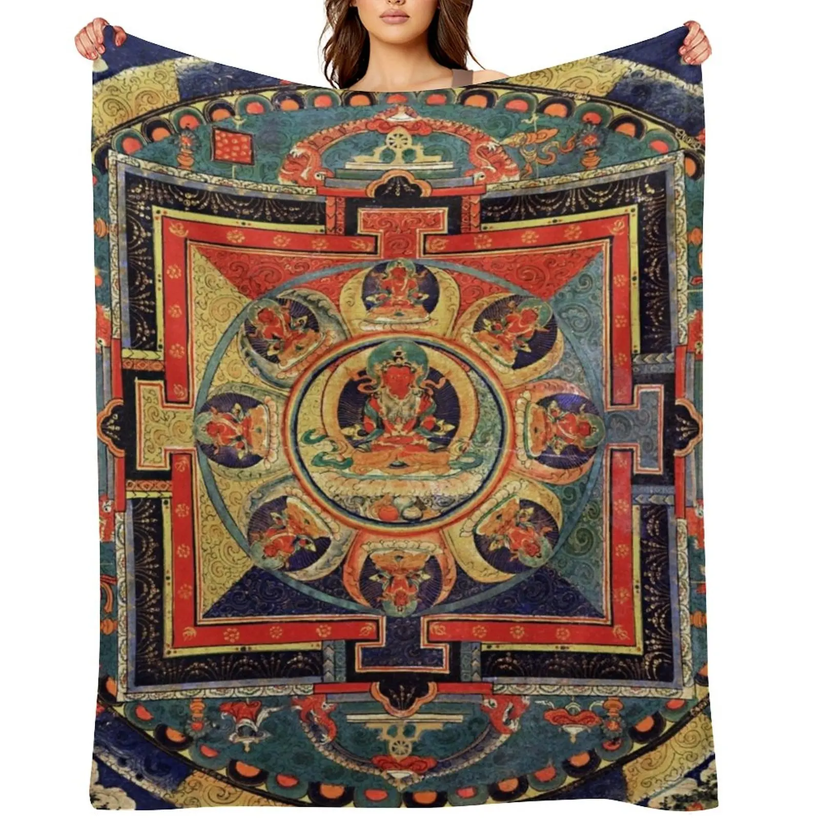 

Mandala 87 Amitayus Buddha Mudra Throw Blanket Blankets For Baby Tourist Flannel Travel Blankets
