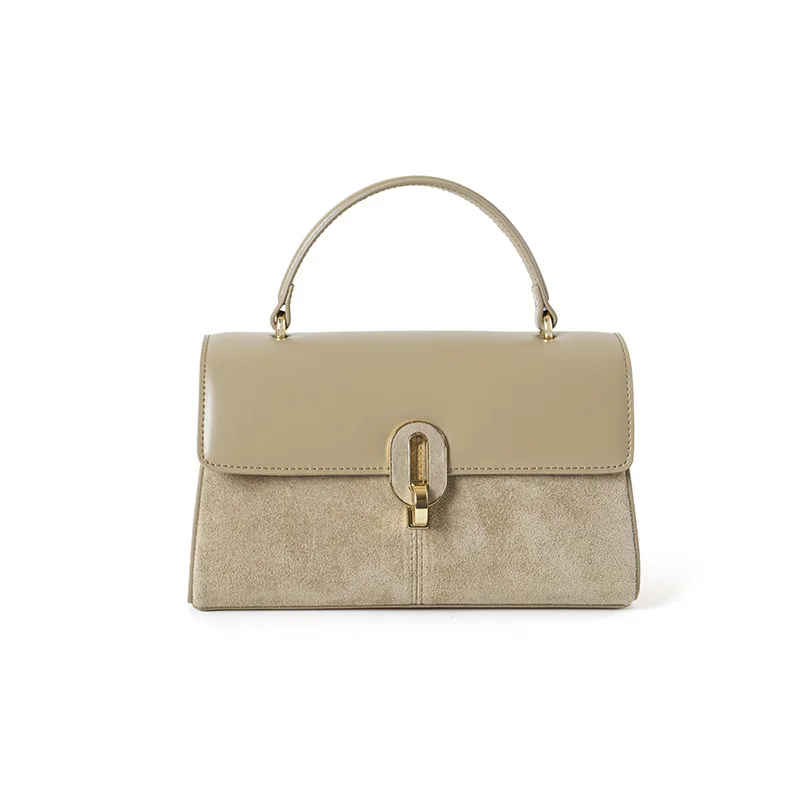 

Suede spliced cowhide women's handbag 2025 autumn and winter new niche design simple high-quality one-shoulder crossbody bag