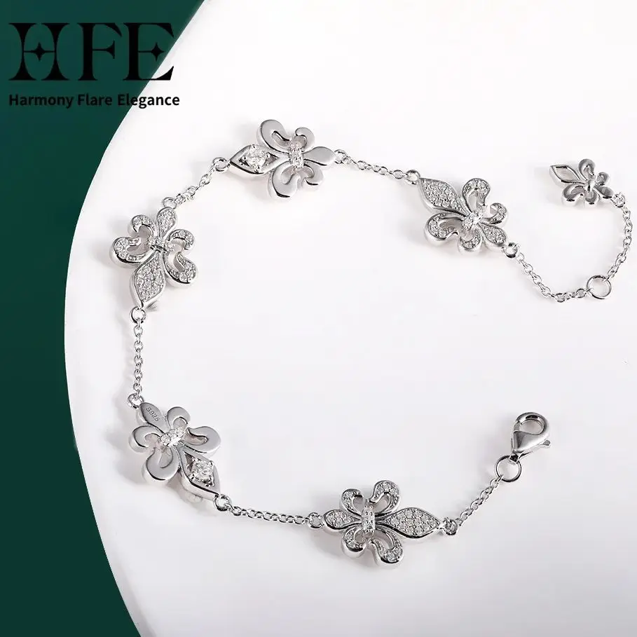 

HFE New Women's Bracelet D Color VVS1 Moissanite Sterling 925 Sterling Silver K Gold Fashion Ladies Luxury Gift Jewelry Bracelet