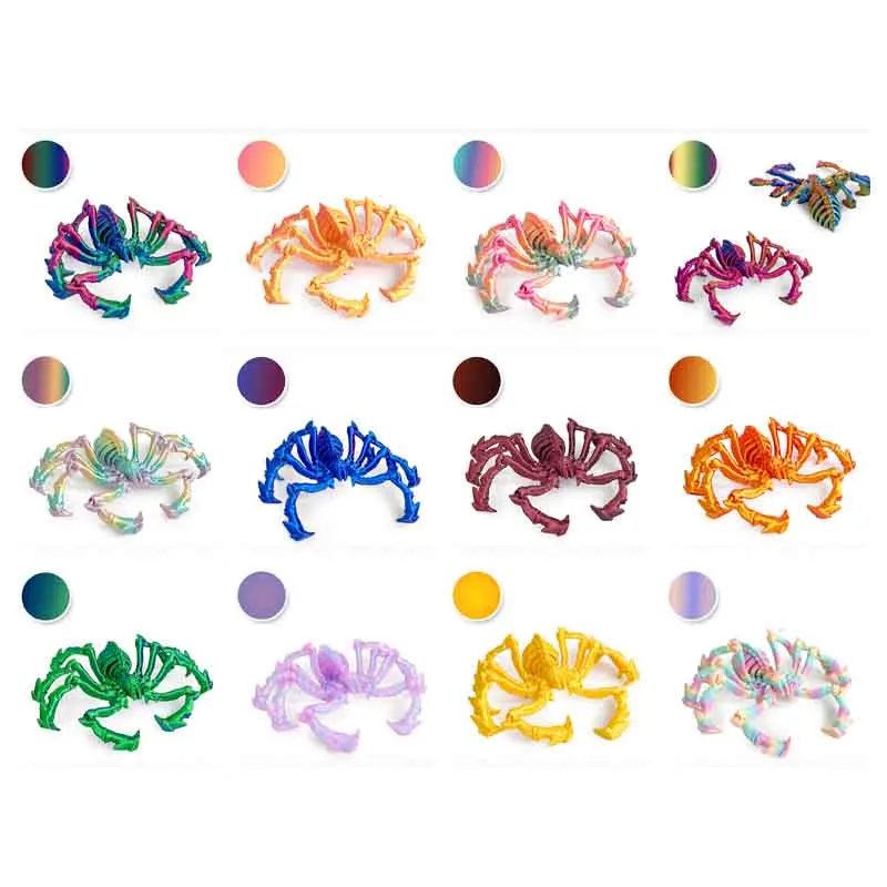 لعبة محاكاة العنكبوت المطبوعة ثلاثية الأبعاد، مفاصل متحركة متعاقد عليها، نموذج إبداعي لتزيين سطح المكتب، هدية زينة