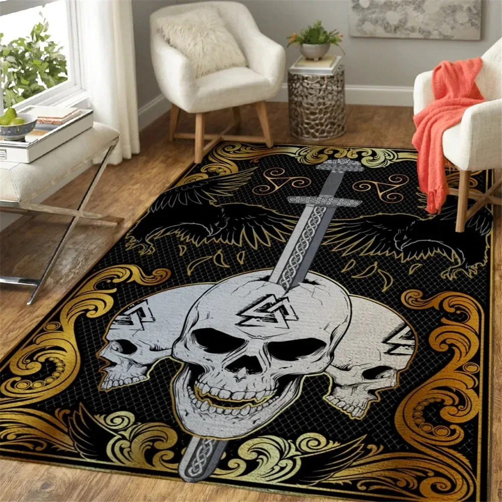 3D Viking Fashion Large Carpet Rug for Home Living Room Bedroom Sofa Doormat Decor Kids Play Area Rug Carpet Non-slip Floor Mat
