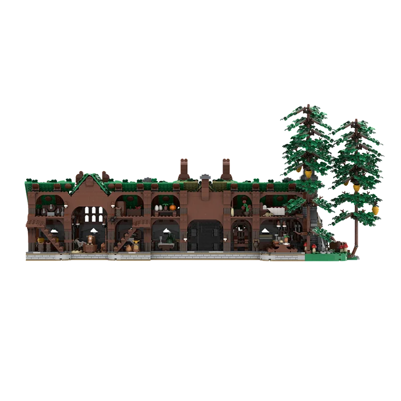 MOC middeleeuwse architectuur diep in het bos Beorn familiehuis model DIY montage bouwsteen speelgoed kinderverjaardagscadeau