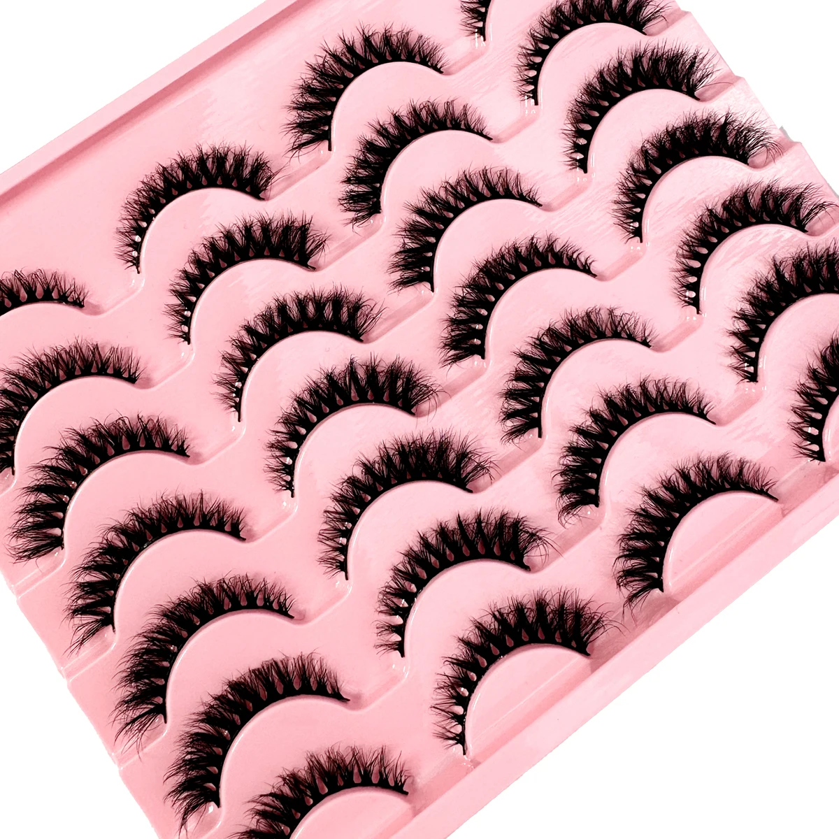 New1/10/14Pairs 3D Faux Mink Fake Eyelashes Natural Eyelash Extension Handmade Fluffy False Eyelashes Makeup Tool Eye Lashes H13