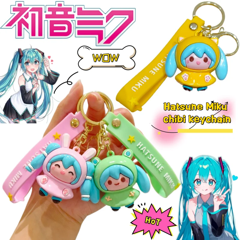 Neuer Hatsune Miku Q-Version Schlüsselanhänger mit hohem Farbwert, Cartoon-Zweitfigur, Puppenmodell, kreativer Paar-Schulranzenanhänger, Geschenk