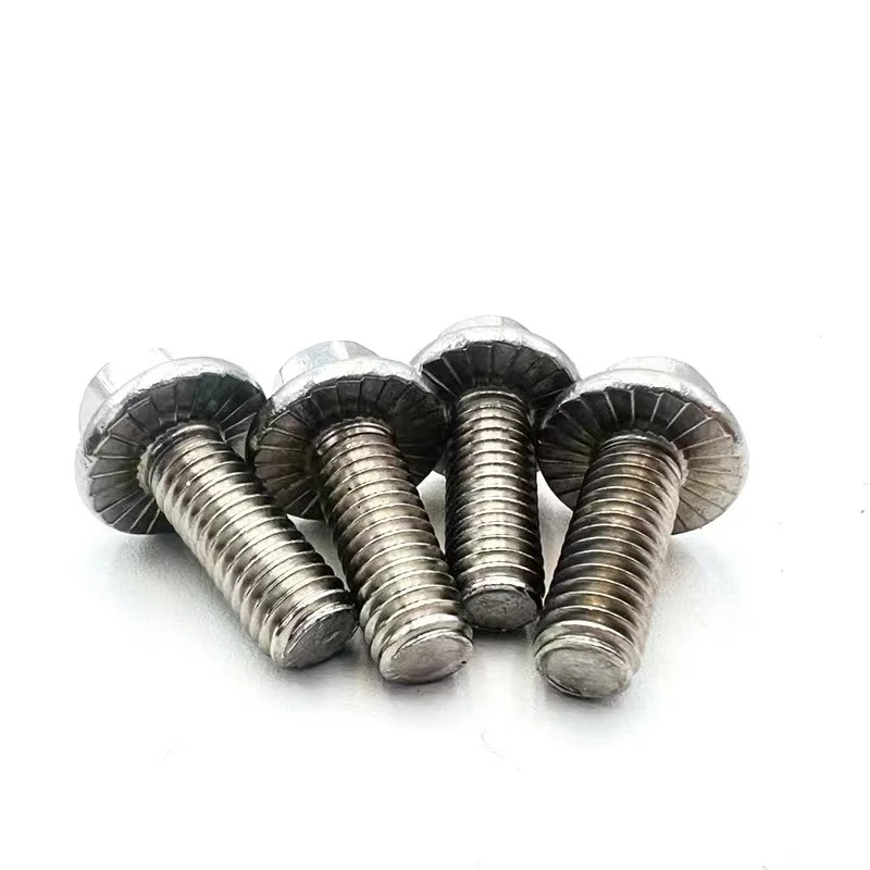 1/10pcs M5 M6 M8 M10 M12 A2-70 304 Stainless Steel GB5787 Hexagon Head with Serrated Flange Cap Screw Hex Washer Head Bolt