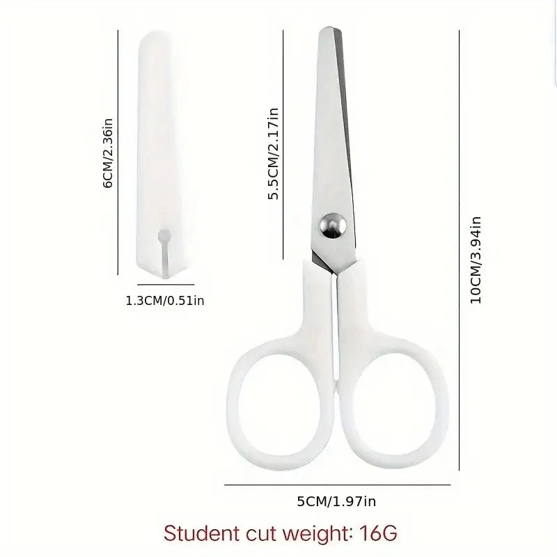 Mini White Scissors Cartoon Handmade Tool Stainless Steel Blade Cutter DIY Child Craft Stationery Gift For Office School