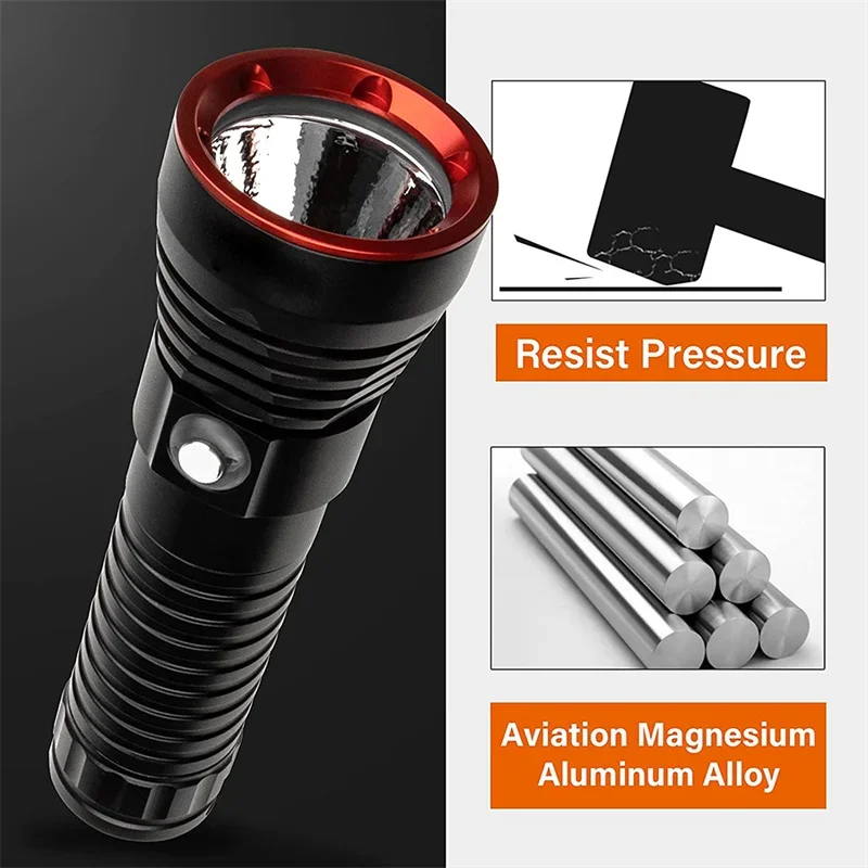 10000LM Professional XHP70.2 Diving Light IPX8 Waterproof Scuba Dive Flashlight Underwater 200m Dive Torch Lamp Lantern by 26650