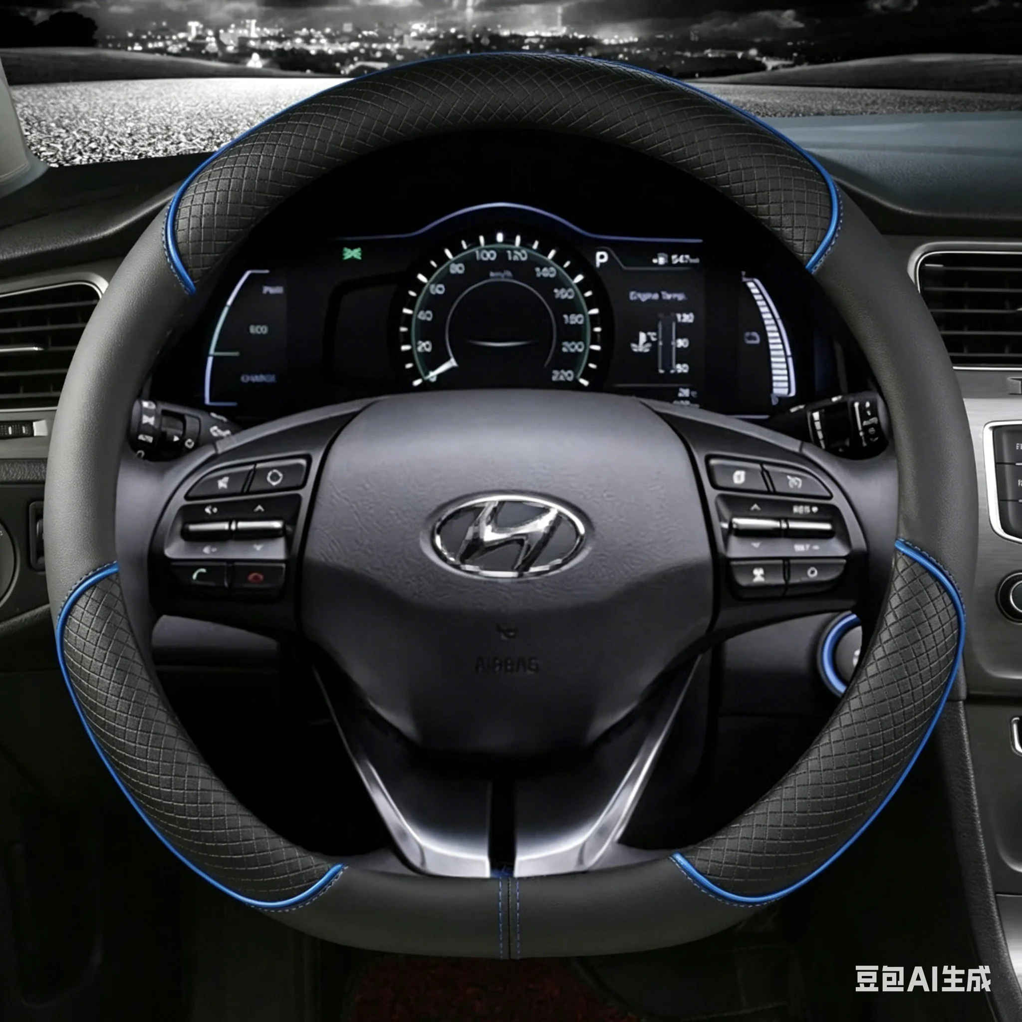 D Shape PU Leather For Hyundai ioniq 2016 2017 2018 2019 2020 2021 2022 Car Steering Wheel Cover Auto Accessories interior