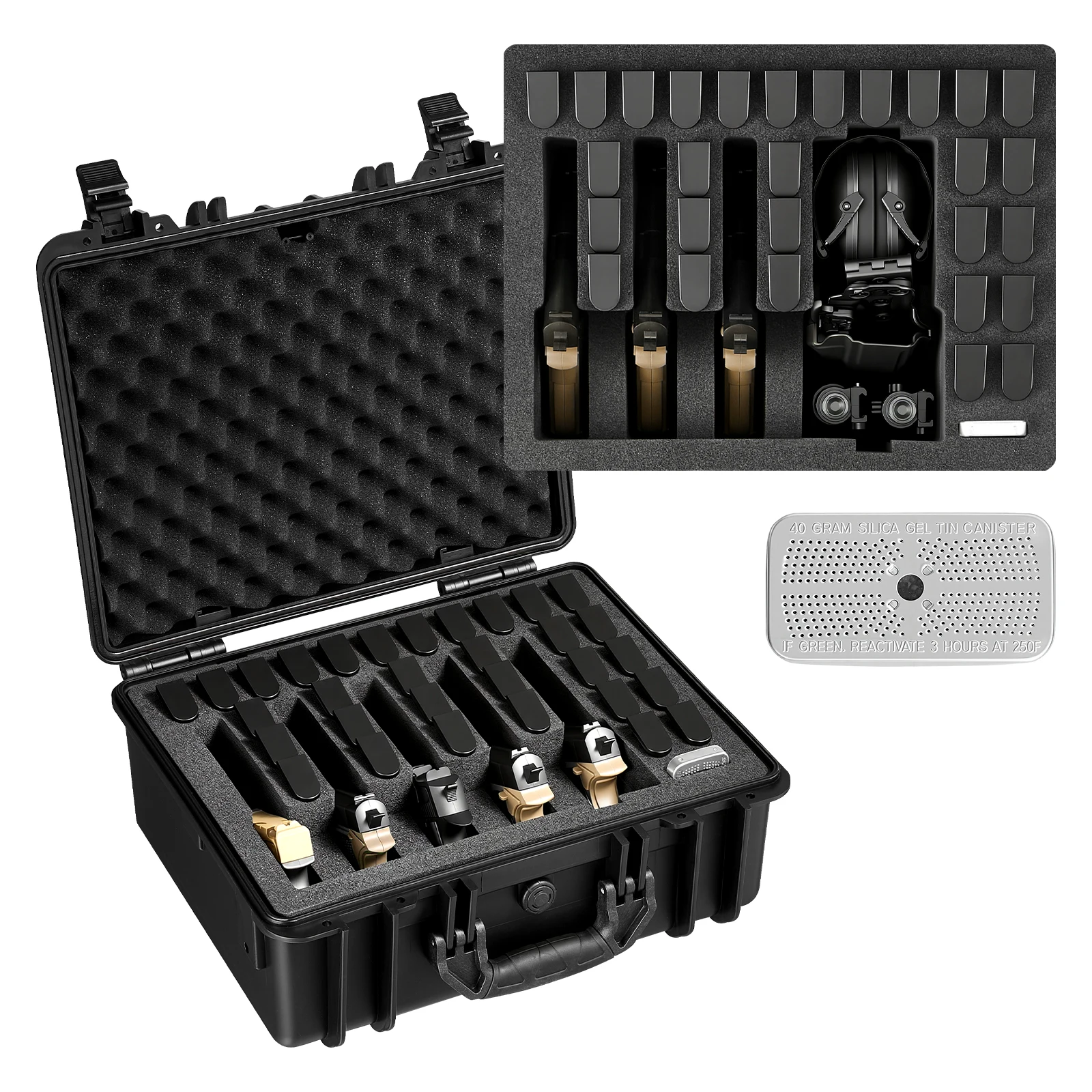 

Кейс для пистолета SucceBuy: Прочный водонепроницаемый футляр для оружия с пенопластовой подкладкой XPE и настраиваемым внутренним пространством для пистолетов и объективов