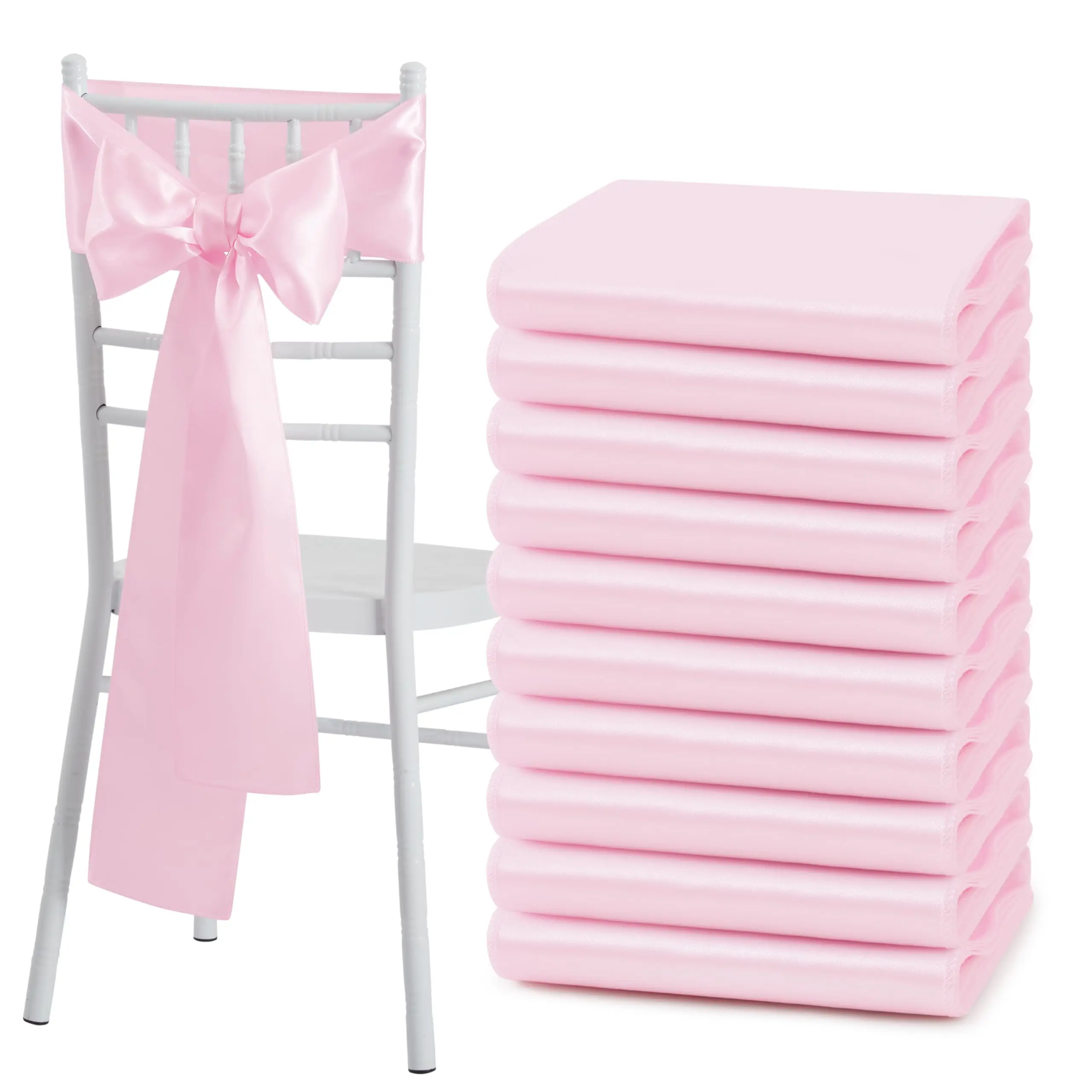 

10/50 шт. атласных лент-бантов для стульев, универсальные чехлы для стульев для свадеб, банкетов, вечеринок, декораций для мероприятий в отелях