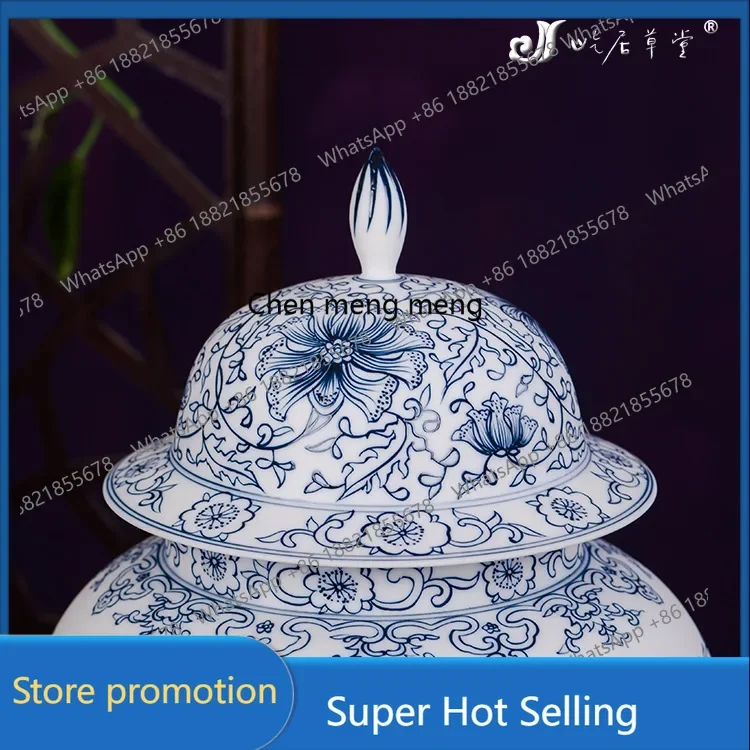 

A6239 Hand-painted twisted lotus jar Jingdezhen ceramic small vase blue and white porcelain factory direct sales