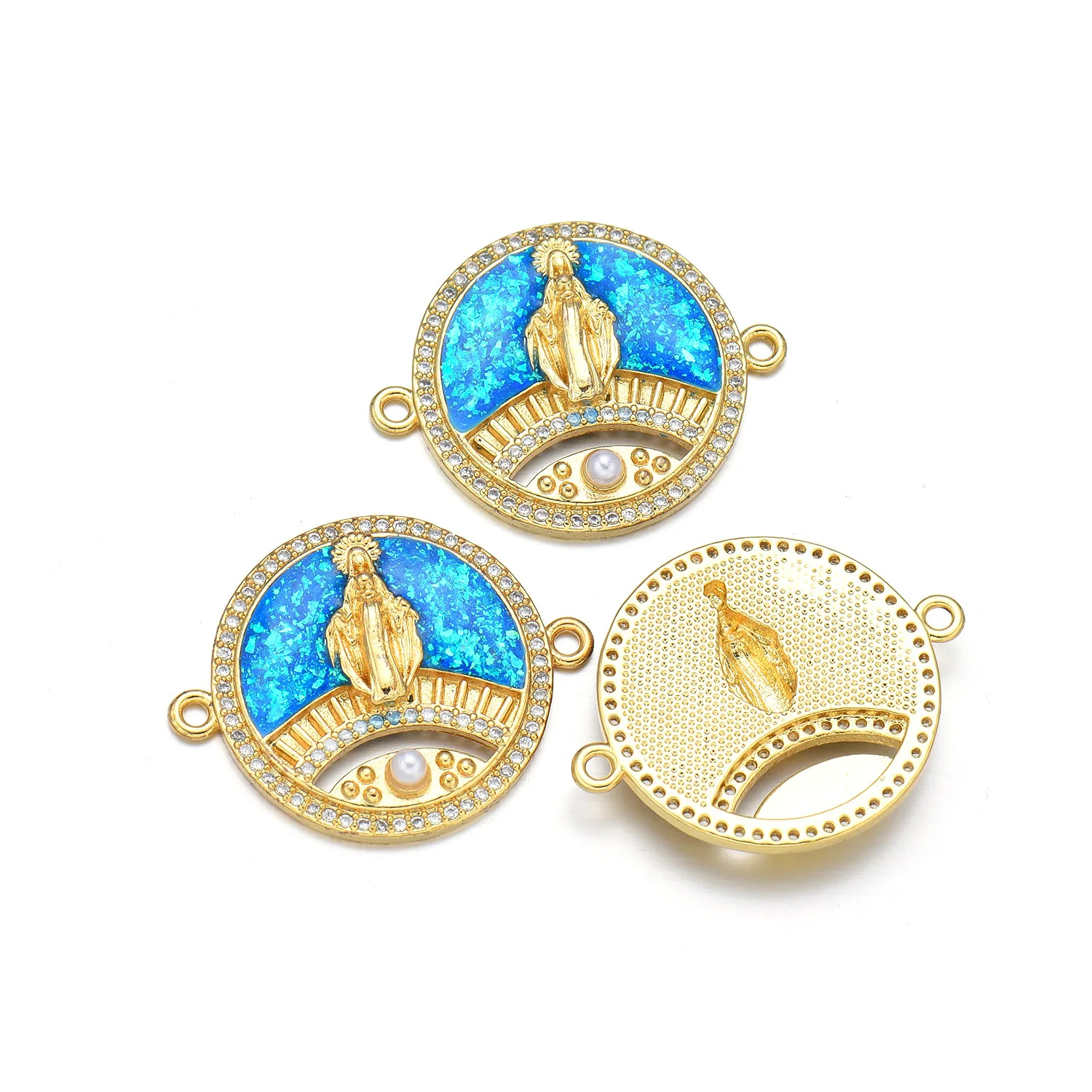 5 Pieces European and American Copper Aobao Virgin Pendant Accessories DIY Pearl Necklace Jewelry Making Material Wholesale