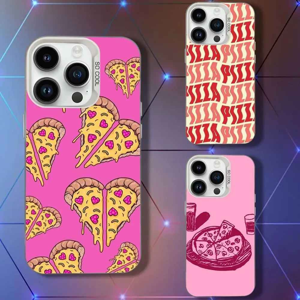 

Cartoon Pizza Phone Case For iPhone 16,15,14,13,12,11,Pro,XS,Max,Plus,Mini,SE White Candy Matte Shockproof Cover