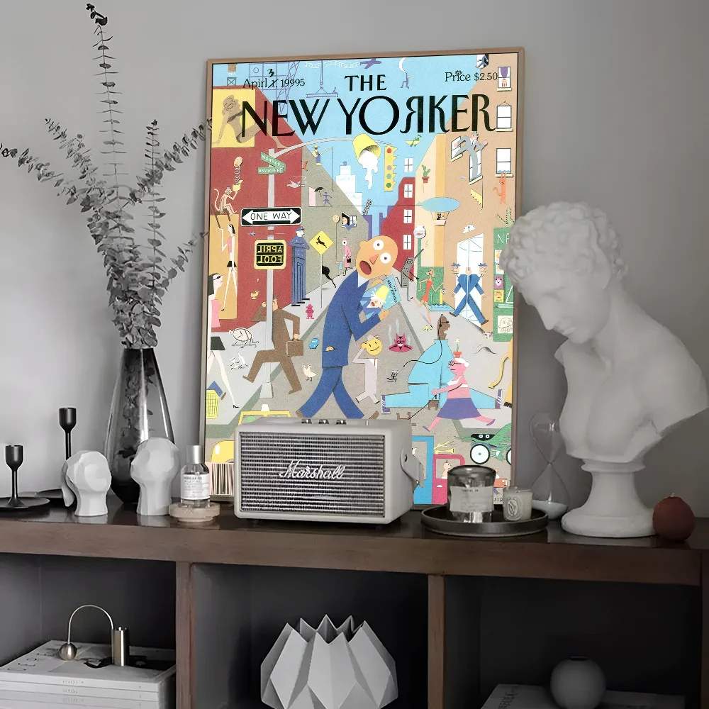 The-New-Yorker Magazine Good Quality Prints And Posters Whitepaper Sticker DIY Room Bar Cafe Aesthetic Art Wall Painting