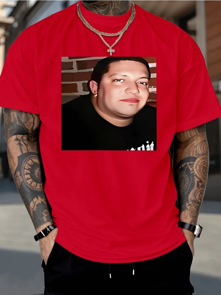 Mens Tee Sal Vulcano Viral Meme Portrait Light Cotton Loose Street Funny Retro Male Fan Short Sleeve Crew Neck Daily Basic Top