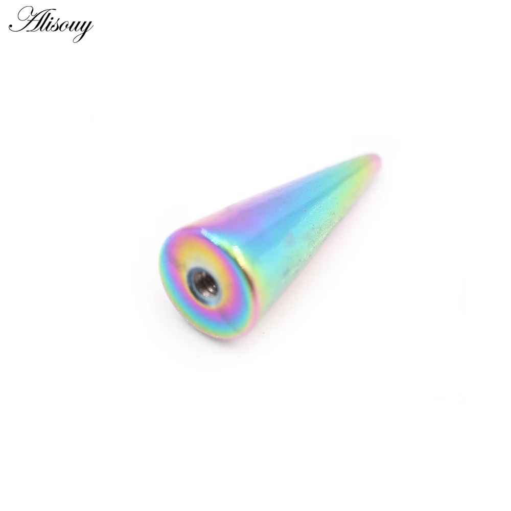 10 Stück Edelstahl-Ersatzkegel-Spikes mit Innengewinde für Lippen-Labret-Ring, Ohrstecker, Piercing, Körperschmuck – Detail 14