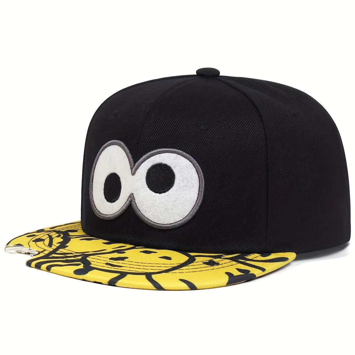 Cartoon Big Eyes Cookie Bite Blue Snapback Hat Adults Outdoor Travel Adjustable Sun Baseball Sports cap Sunscreen Hat