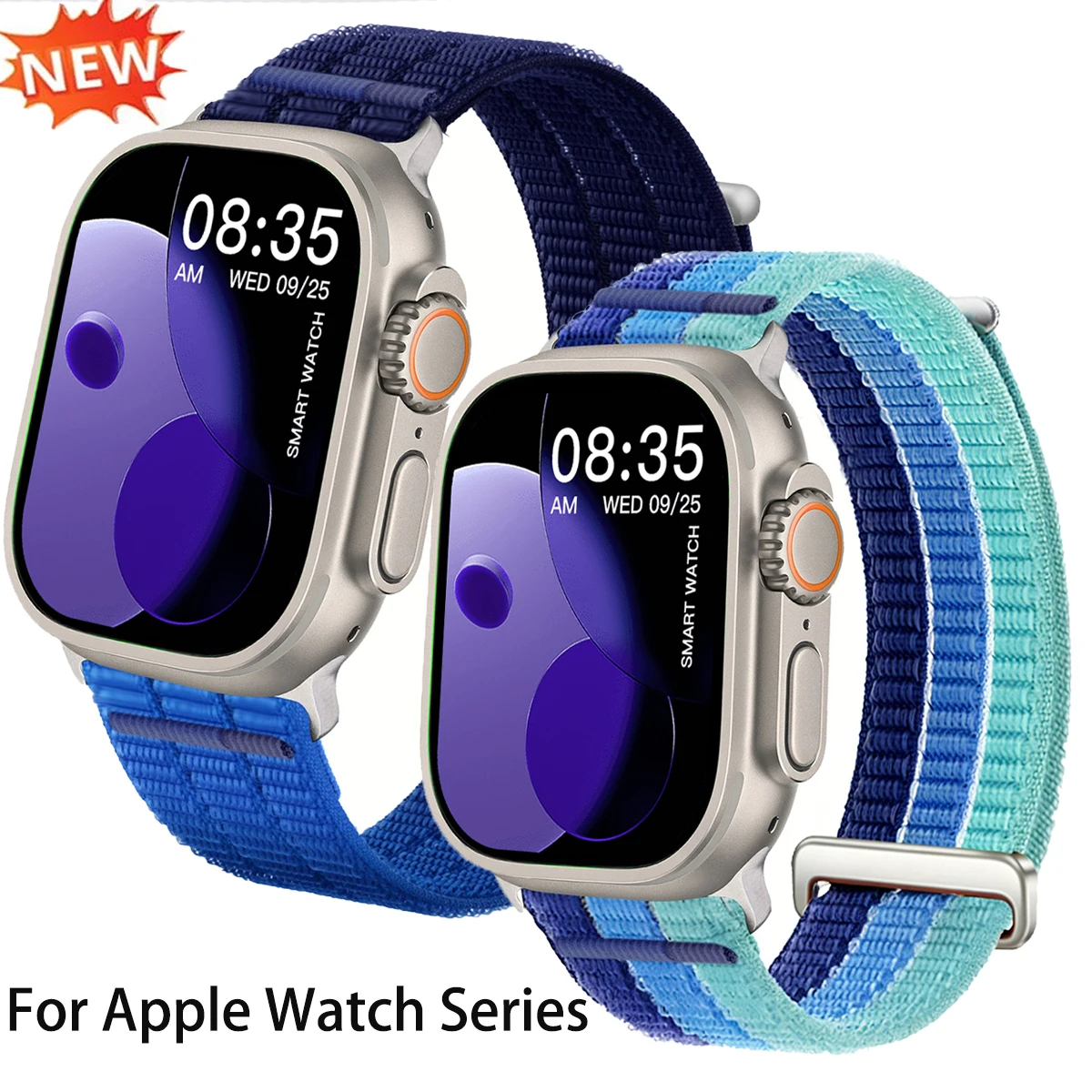 Nylon Sport Band for Apple Watch 38 40 42 45 46 49mm Gradient Color Strap for Iwatch Ultra 3/2 S11 10 9 8 7 SE3 Soft Bracelet