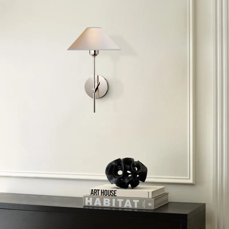 All Copper Fabric Wall Lamp Background Wall Personalized Simple Decorative Lamp Bathroom Corridor Living Room Luxury Wall Lamp