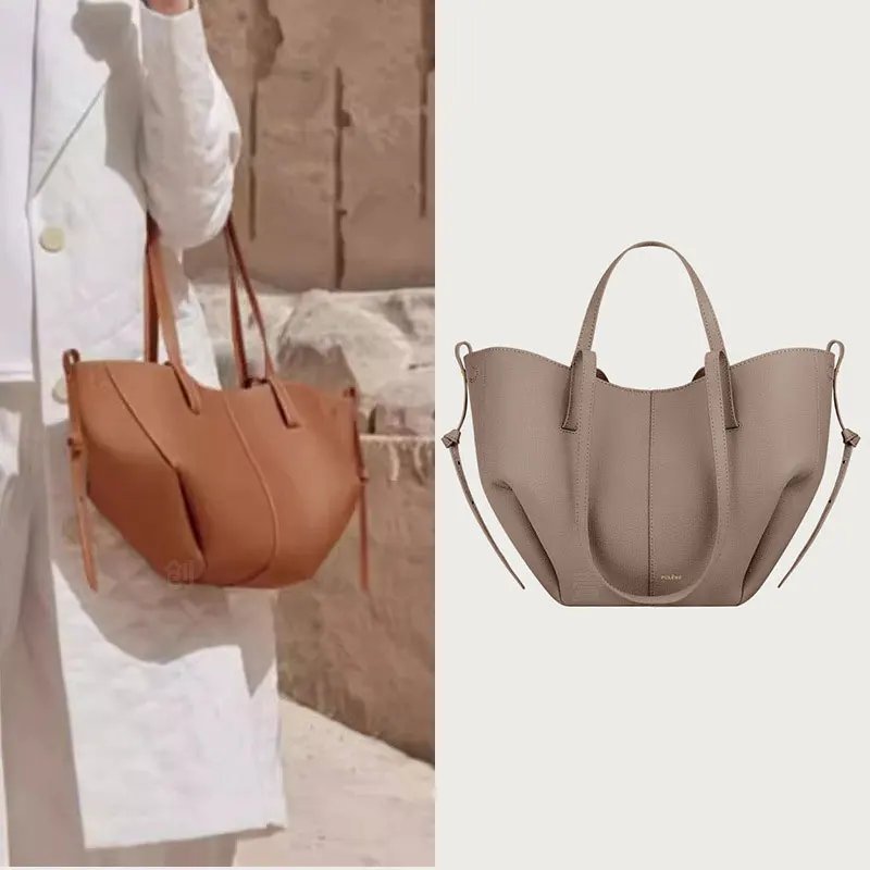 New Fashion Women's Leather Underarm Handbag Cowhide Single Shoulder Wing Bag Large Capacity Dumpling Bag Luxury Tote Bag