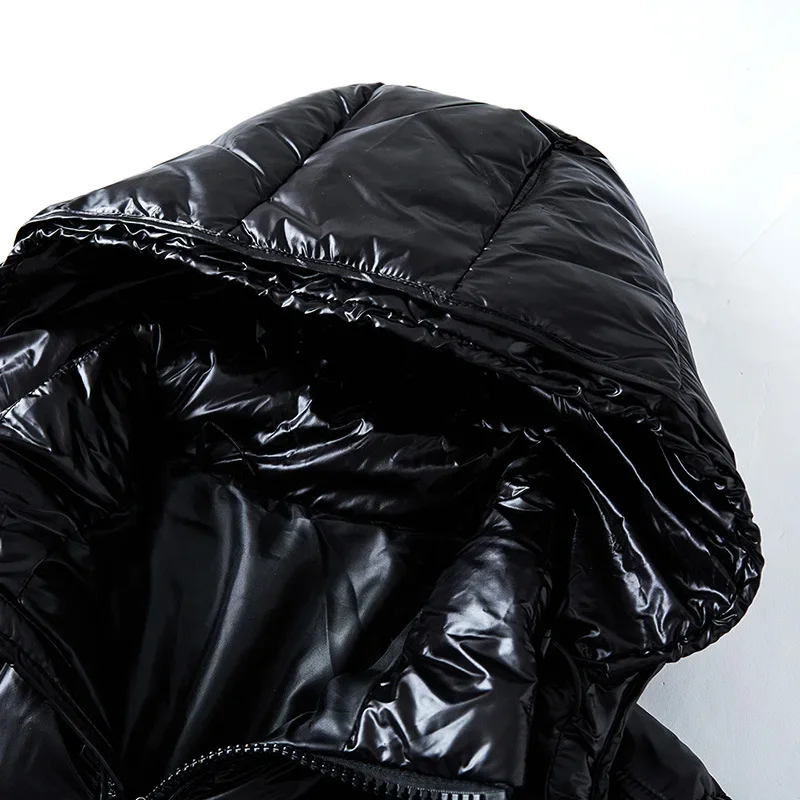 

Winter Hooded Men Thickened Parkas New Glossy Down Jackets Men Jackets Short Warm-Keeping Cold-Proof Long Sleeve Cardigan Jacket