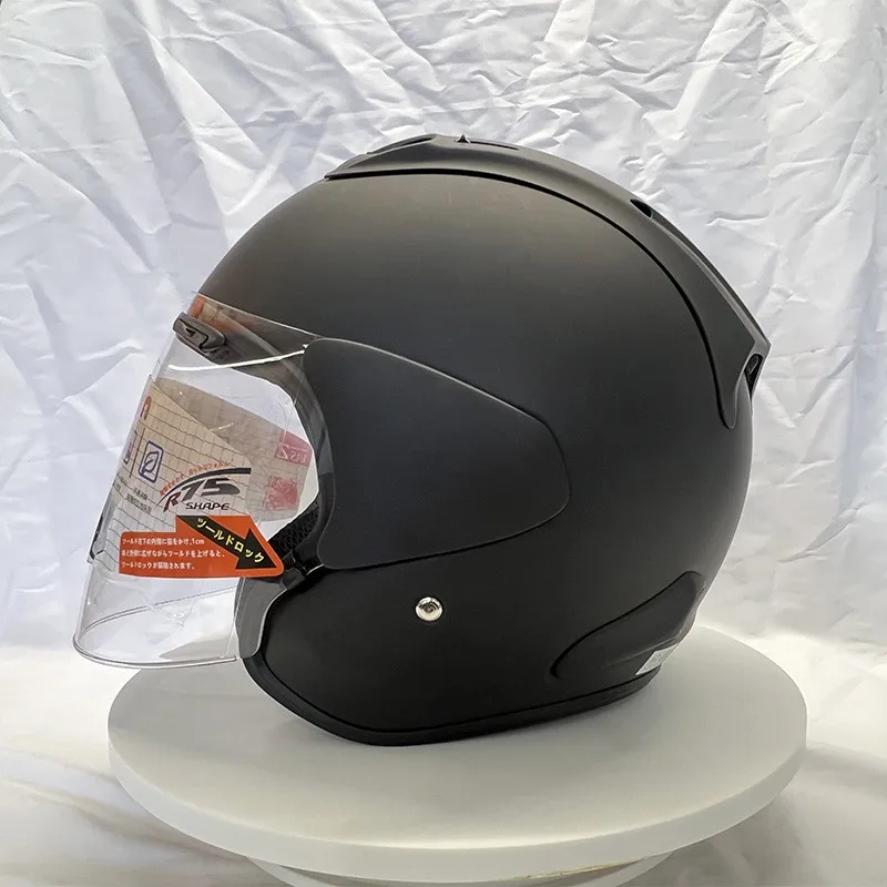 VZ-RAM High Quality ABS Classic 3/4 Open Face Helmet,For Harley Motorcycle And Cruise Motorcycle Protection Helmets,Matte Black