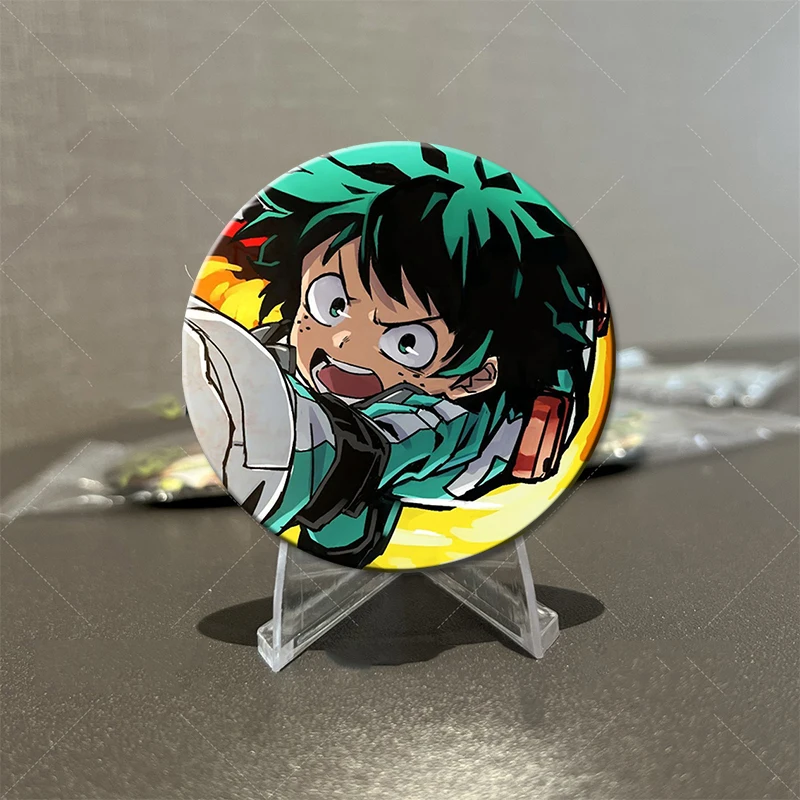 58mm New My Hero Academia Brooches Pins Cartoon Round Badges Animation Midoriya Izuku Bakugou Katsuki Badge Gift Backpack Decor