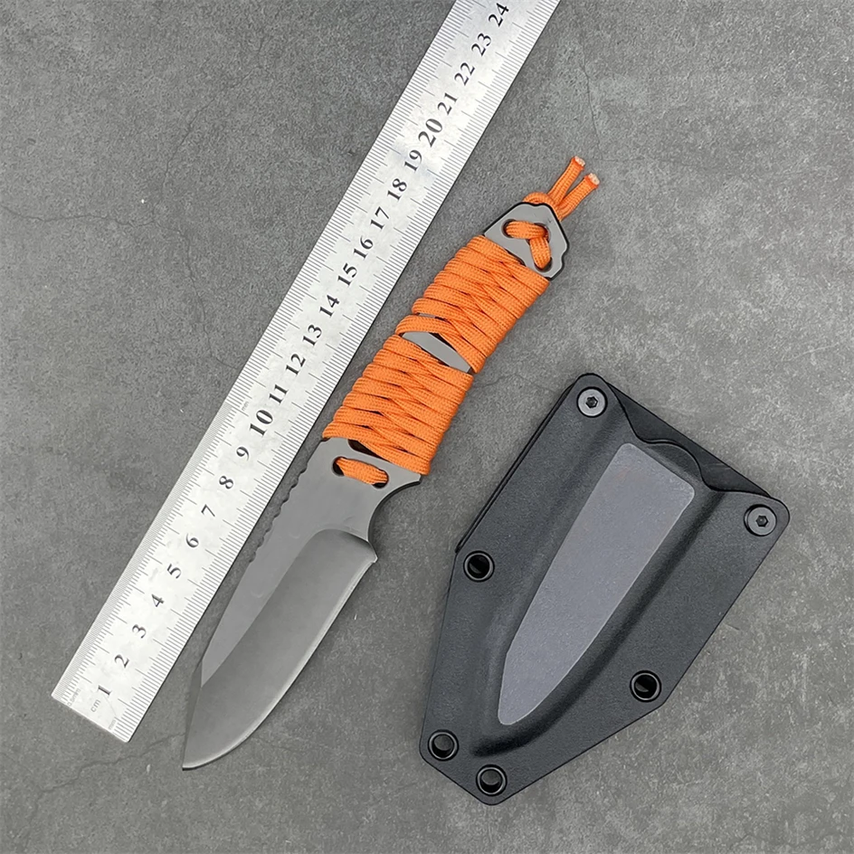 Full Tang Fixed Blade Knife 5Cr15MoV Stainless Steel With Plastic Sheath Hunting Survival Camping Outdoor EDC Tool Working