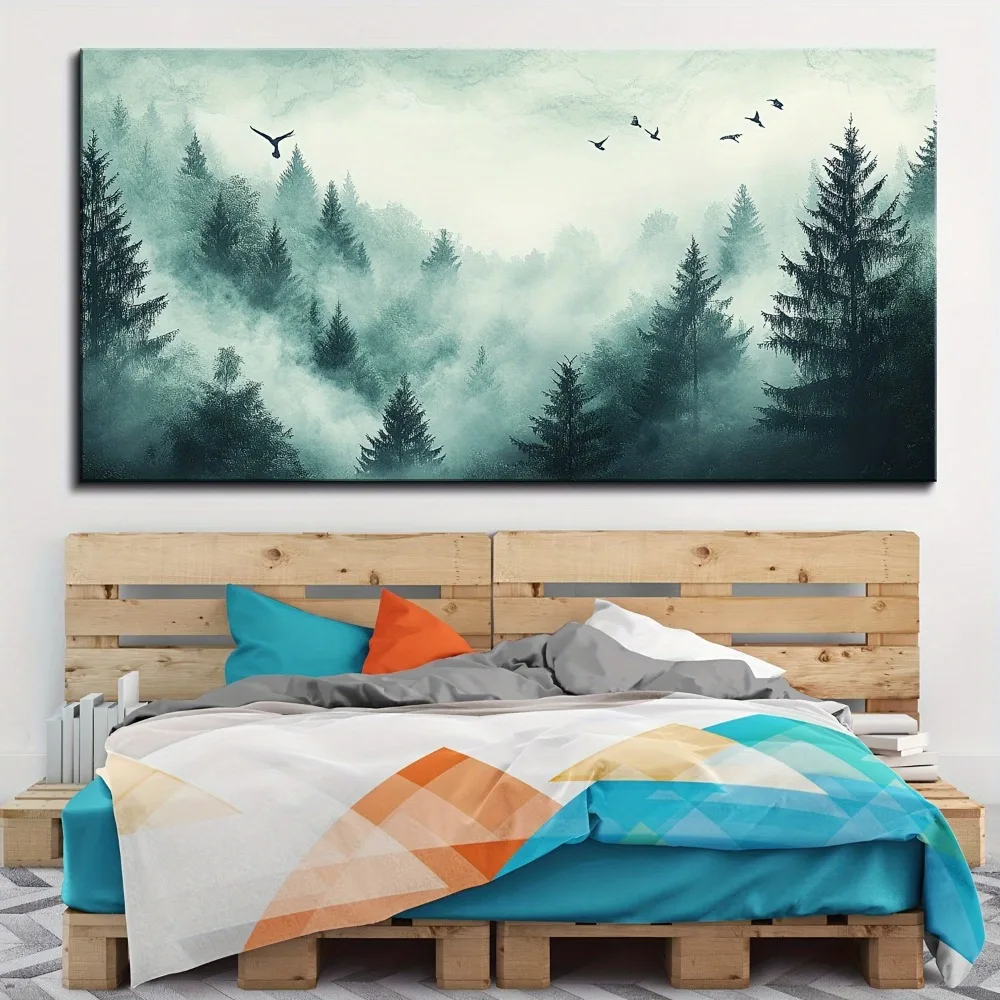 1.5 inch thick pine solid wood frame, oil on canvas, modern landscape oil on wall decoration, canvas on wall decoration