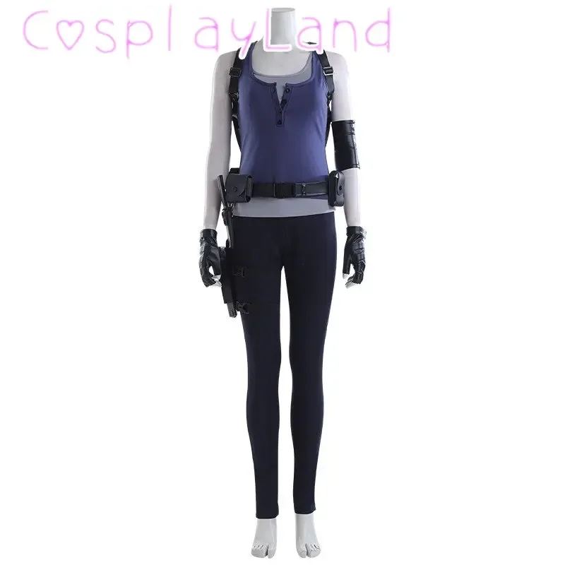 

Game RE Jill Valentine Cosplay Outfit Halloween Masquerade Heroine Battle Clothing With Accessories Women Costume Full Set Suit
