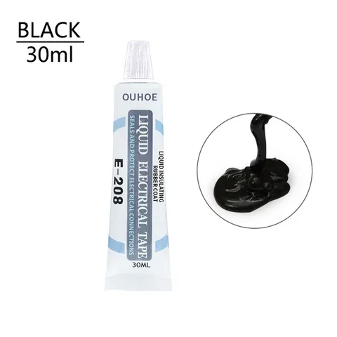 Ruban isolant électrique liquide, pâte de tube, partenaires étanches, colle sèche, caoutchouc à étanchéité rapide, blanc, noir, 30ml